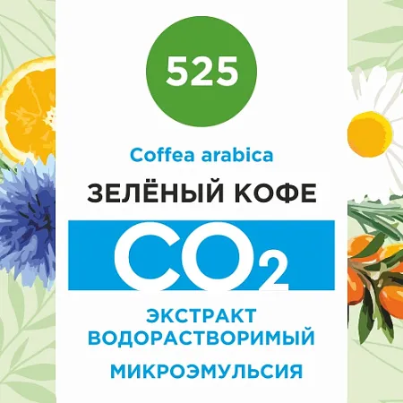 Зелёный кофе - водорастворимый докритический СО2 экстракт (микроэмульсия) 20мл Зелёный кофе - водорастворимый докритический СО2 экстракт (микроэмульсия) 20мл