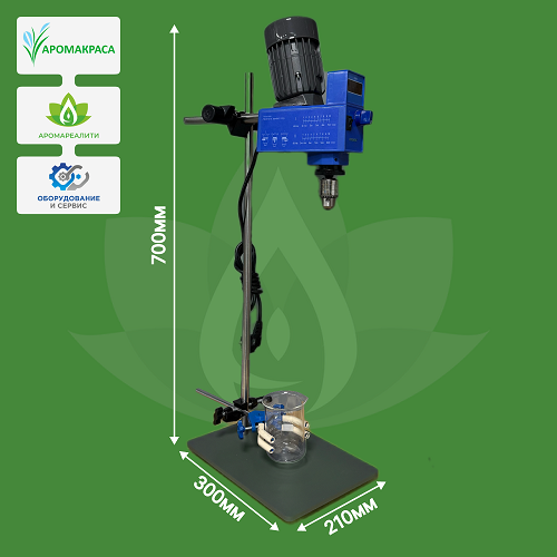 Мешалка верхнеприводная с механическим редуктором понижения скорости для вязких составов 180 Ватт с бесщёточным двигателем
