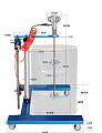 Пневматическая мешалка (пневмомиксер) на подкатной платформе с подъёмником 1/4 л/с